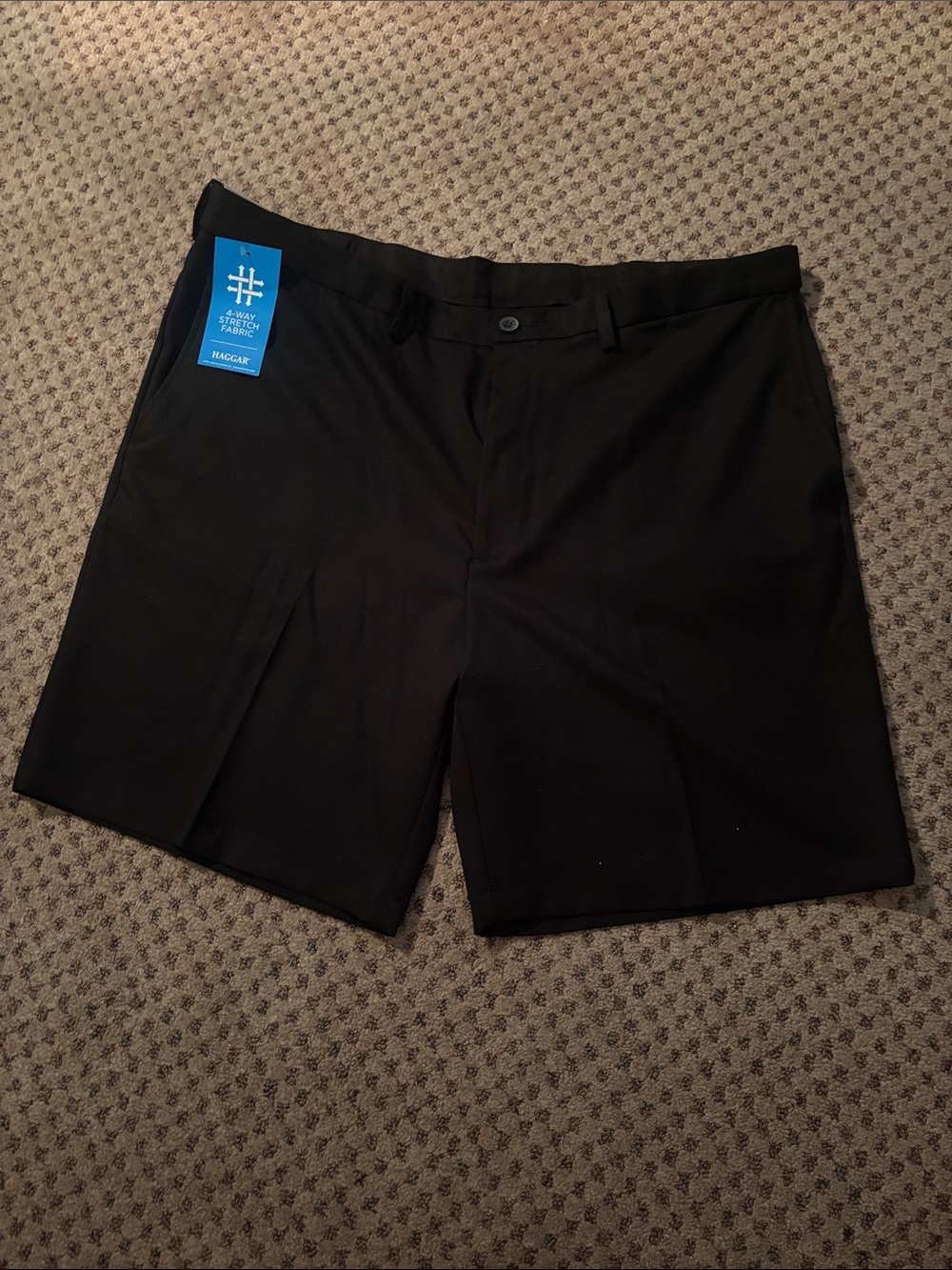 Haggar Black Flat Front Performance Shorts -NWT. - 42 Waist
